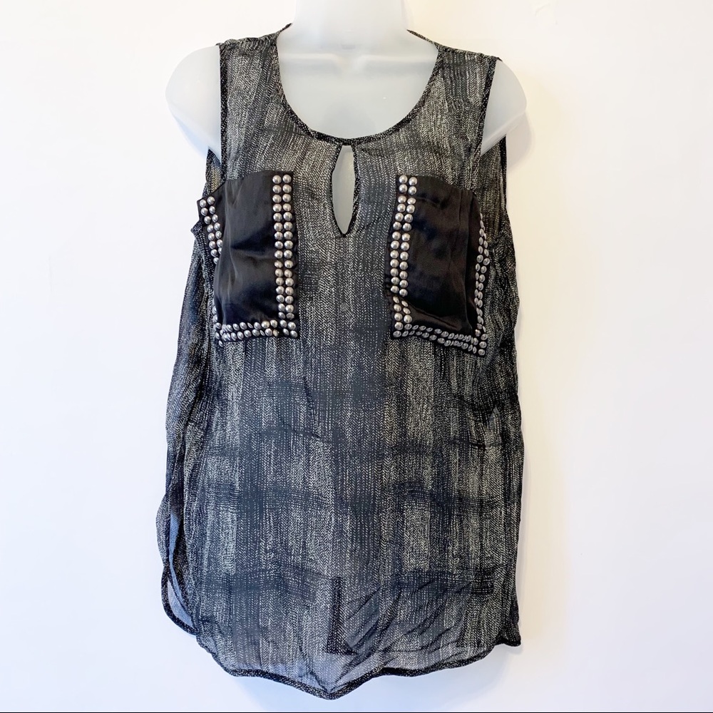 Lauren Vidal sheer tank top L